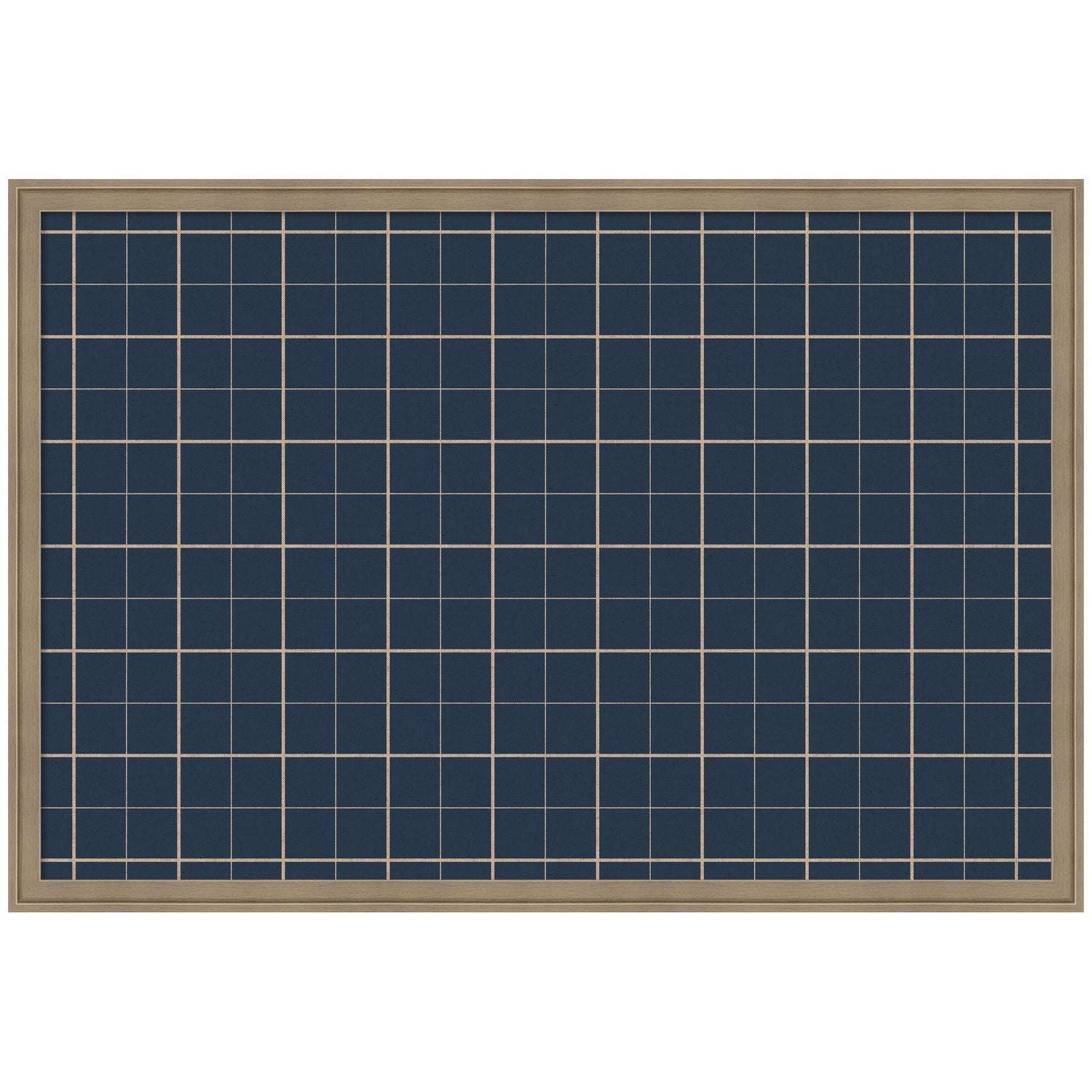 Framed Fabric Pinboard Navy Blue Plaid Wall Organization