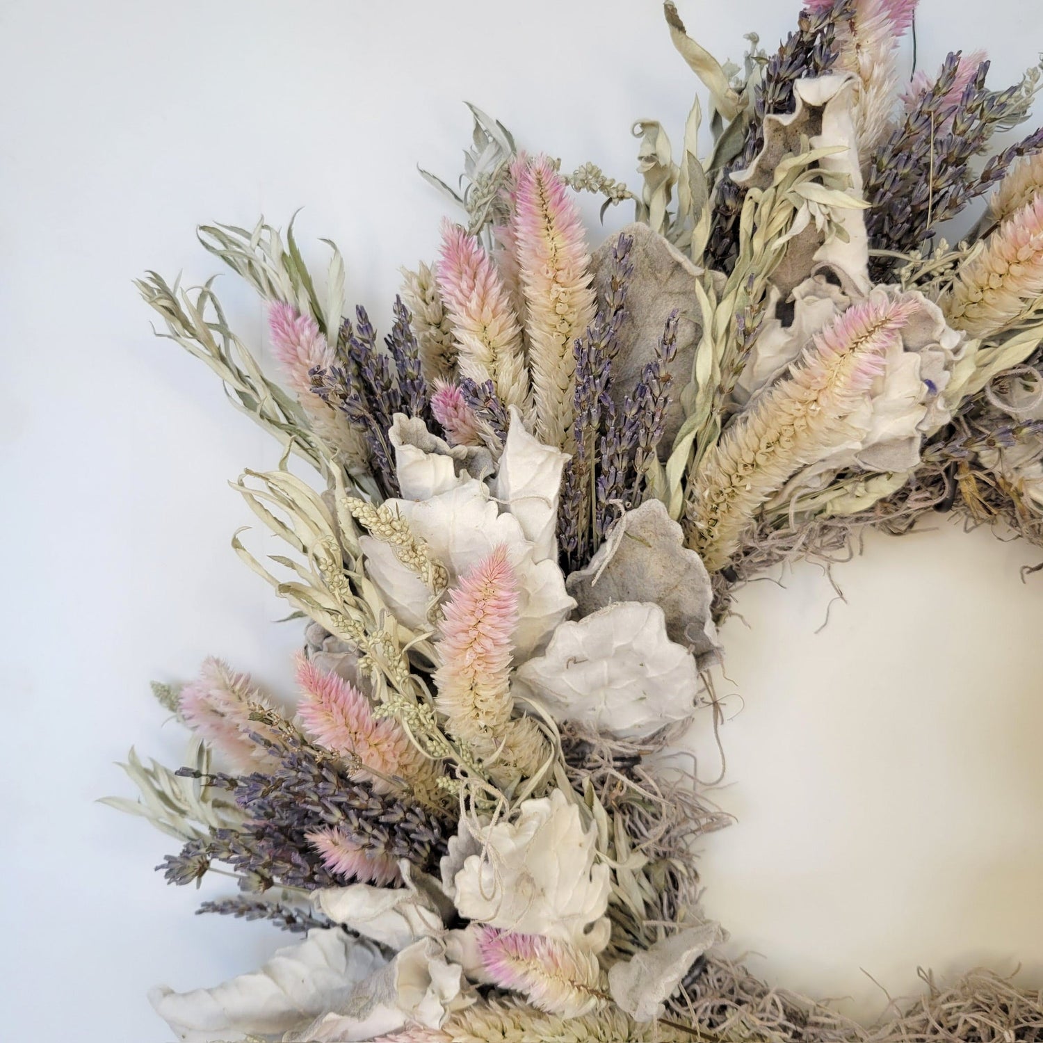 Handmade Dried Flower Wreath - Blush