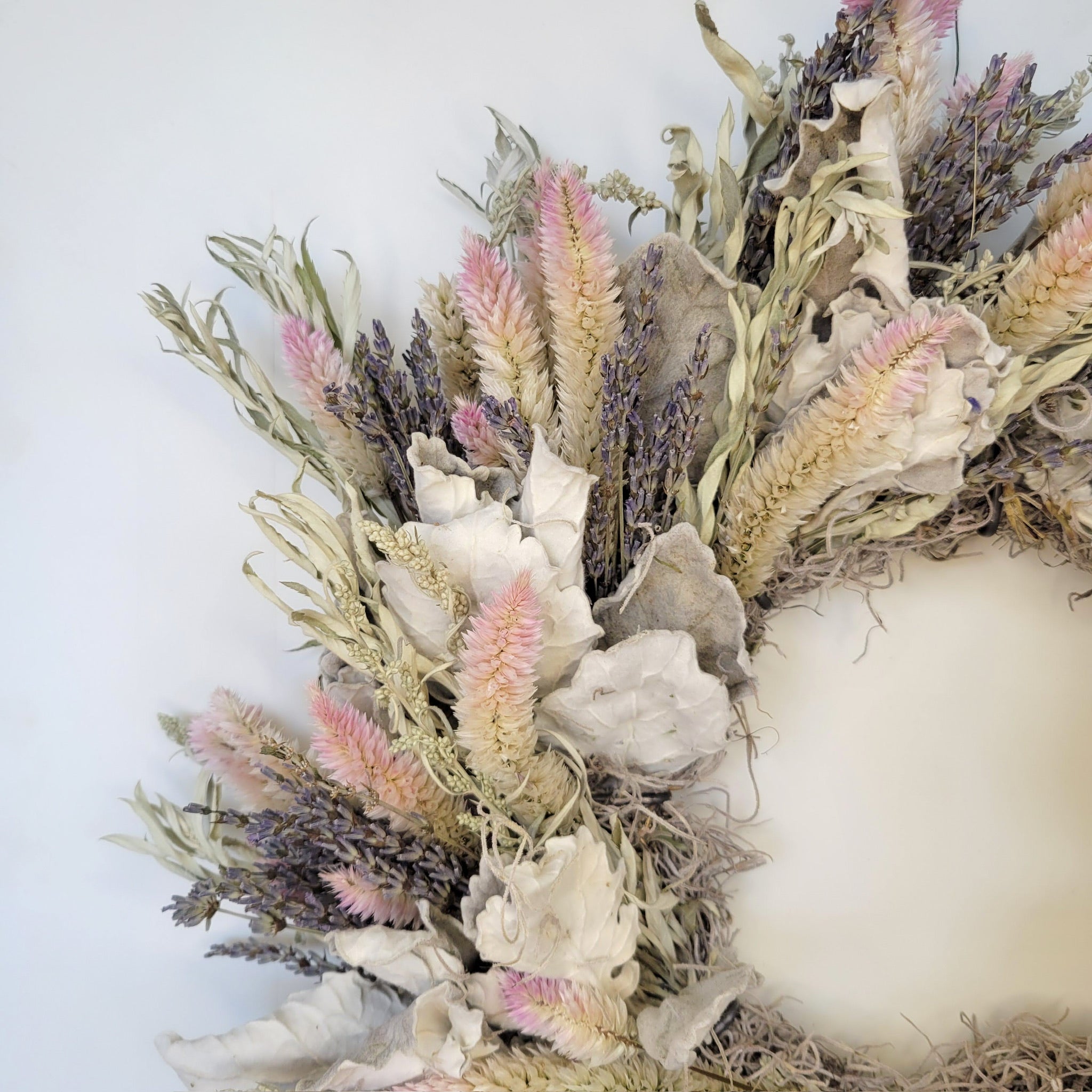 Handmade Dried Flower Wreath - Blush