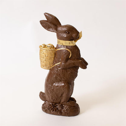 Vintage Chocolate Rabbit With Gold Basket