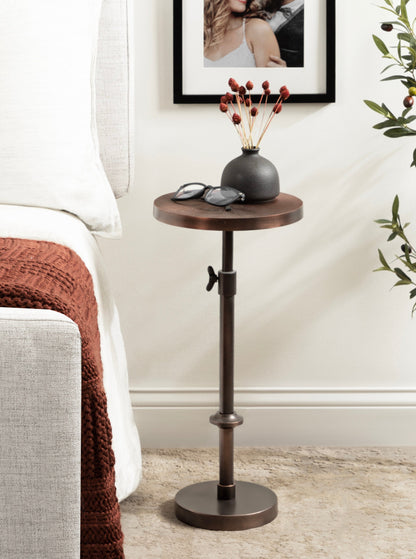 Engles Adjustable Embossed Metal Table and Plant Stand