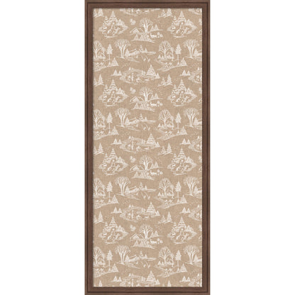 Kate and Laurel Framed Fabric Pinboard Wonderland White Toile