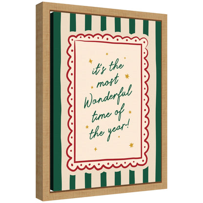 Most Wonderful Time Christmas by Lucky Guava Framed Canvas Wall Art Print