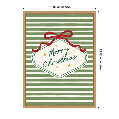 Merry Christmas Ornament by Lucky Guava Framed Canvas Wall Art Print