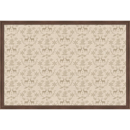 Framed Fabric Pinboard Reindeer Linen Printed Bulletin Board