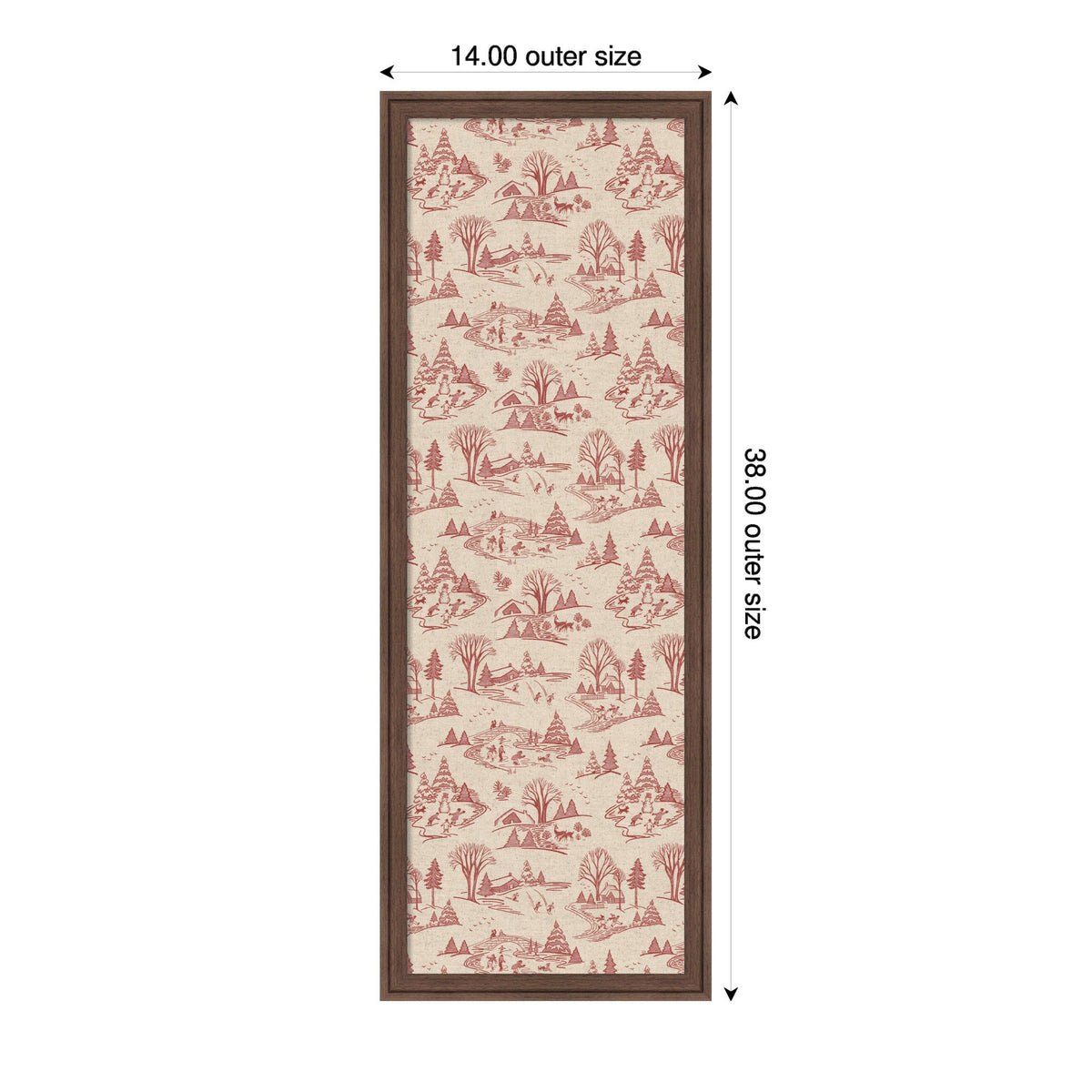 Framed Fabric Magnetic Board Wonderland Red Toile Wall Organization