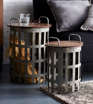 Side Table Storage Baskets (Set of 2)