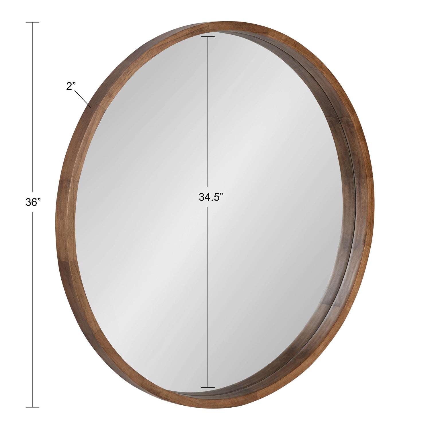 Hutton Round Wood Wall Mirror