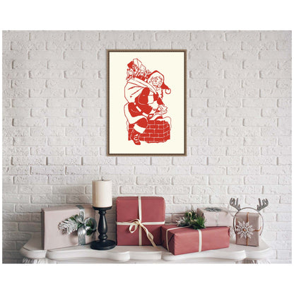 Vintage Santa by Megan Ryan Framed Canvas Wall Art Print
