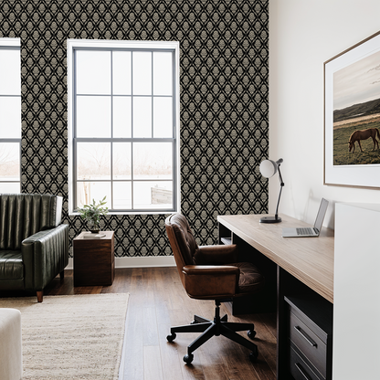 Farmhouse Revival (Black) Wallpaper