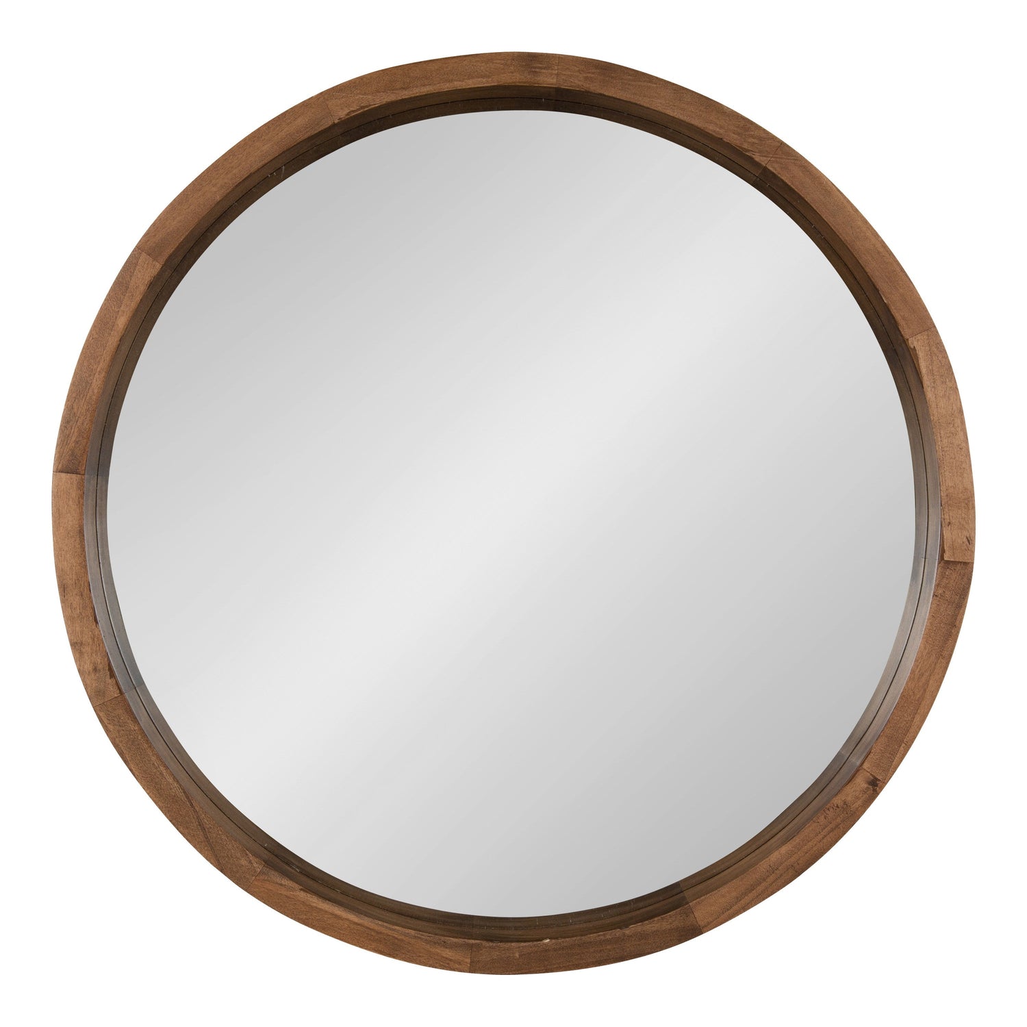 Hutton Round Wood Wall Mirror