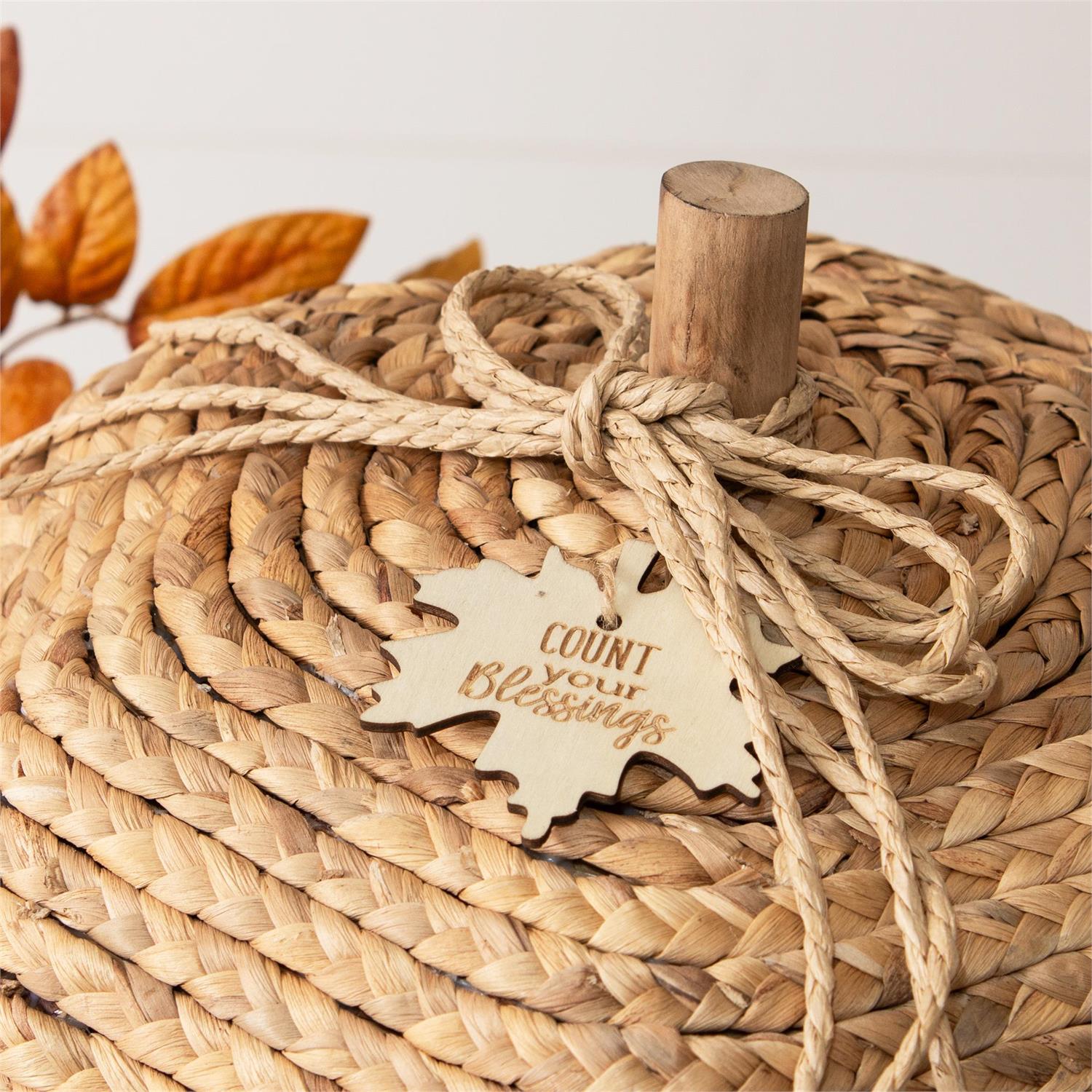 WOVEN HYACINTH NESTED PUMPKINS