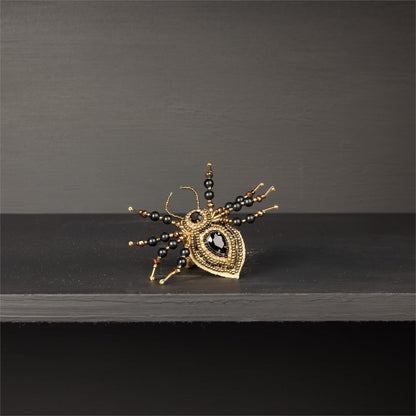Napkin Rings set of 4 - Beaded Black Spider