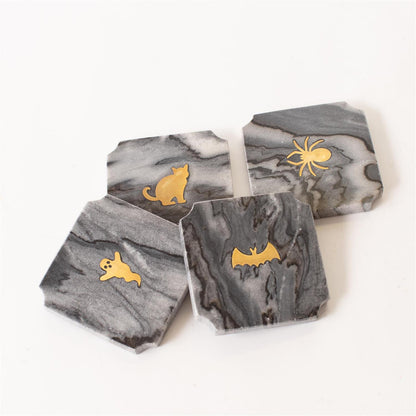 Haunted Marble Coasters Set Of 4