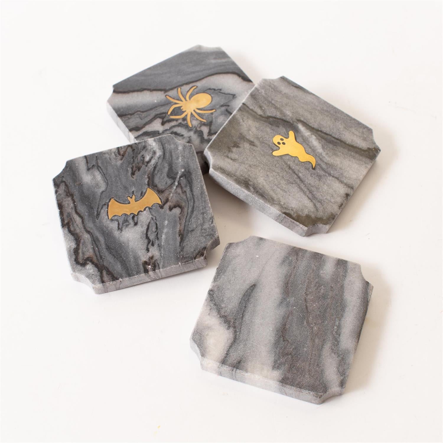 Haunted Marble Coasters Set Of 4