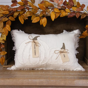 Pillow - Raggedy Pumpkins with Fabric Tags