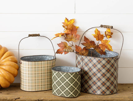 NESTING TINS - FALL PLAIDS