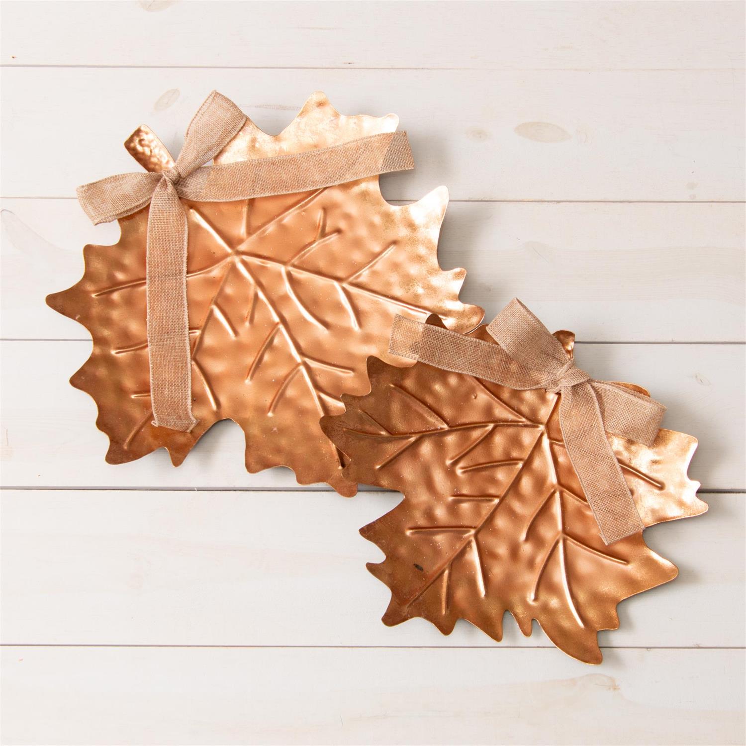 Bronze Tone Leaf Trays