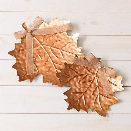 Bronze Tone Leaf Trays