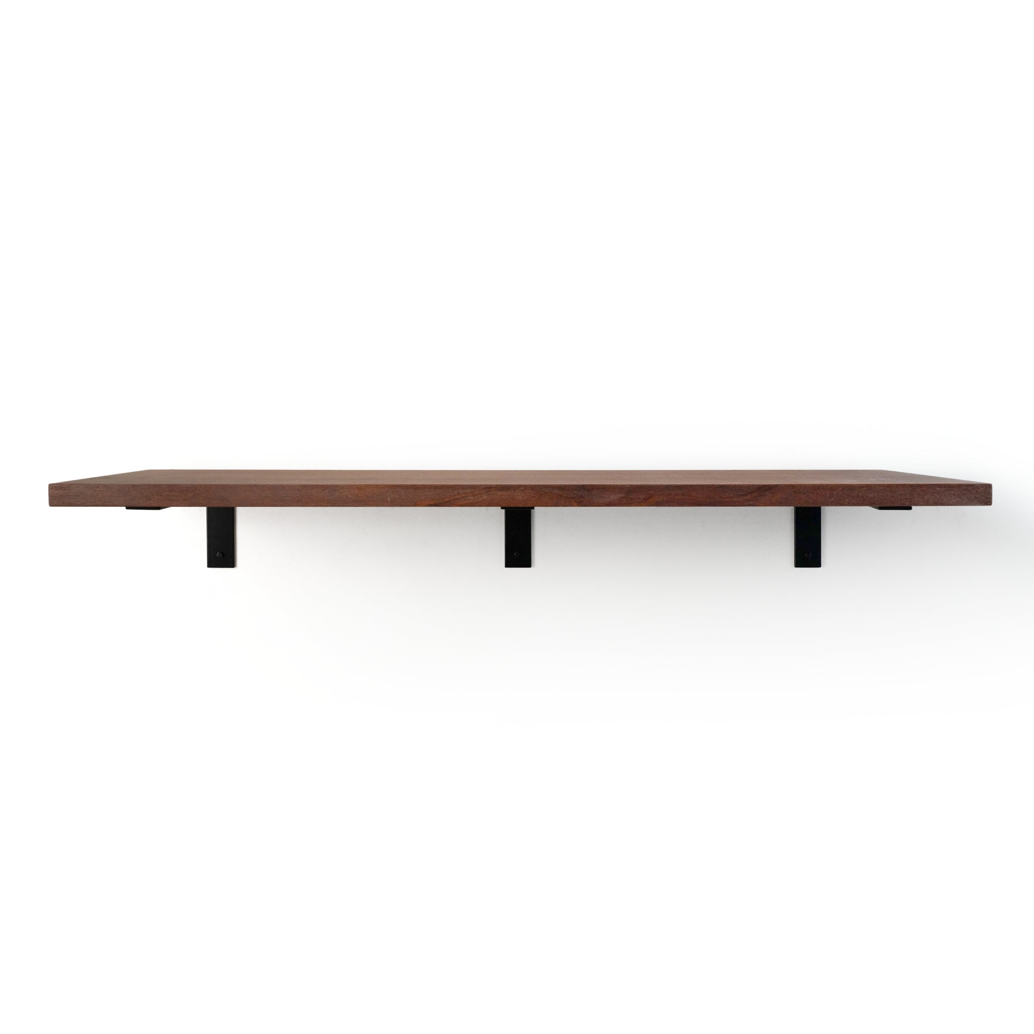 Deep Shelf with Black Steel L Brackets