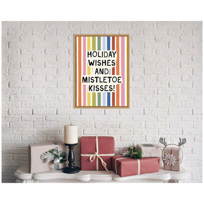 Holiday Wishes by Kikiandnim Framed Canvas Wall Art Print