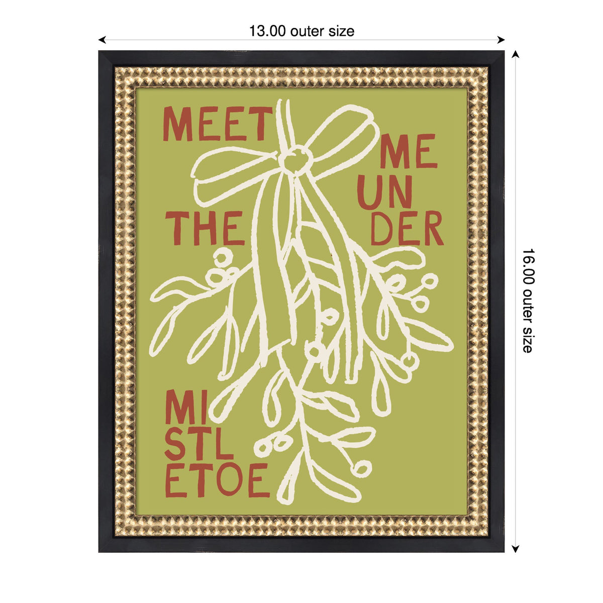Mistletoe by Kikiandnim Framed Mounted Canvas Wall Art Print