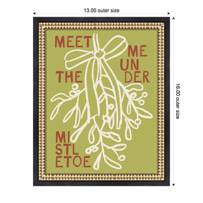 Mistletoe by Kikiandnim Framed Mounted Canvas Wall Art Print