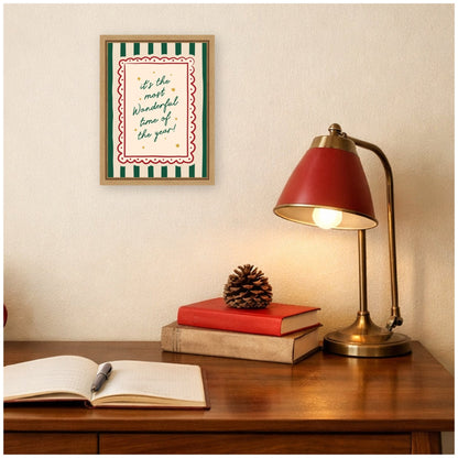 Most Wonderful Time Christmas by Lucky Guava Framed Canvas Wall Art Print