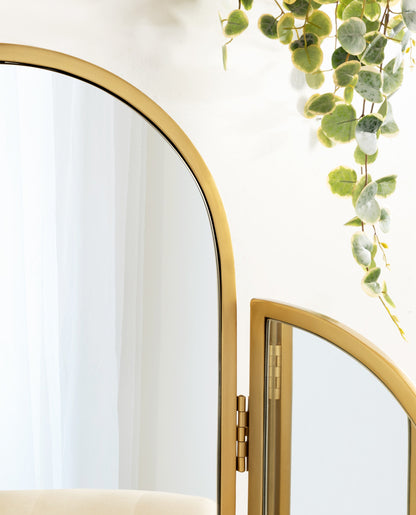 Amoli Tri-Fold Arch Metal Mirror