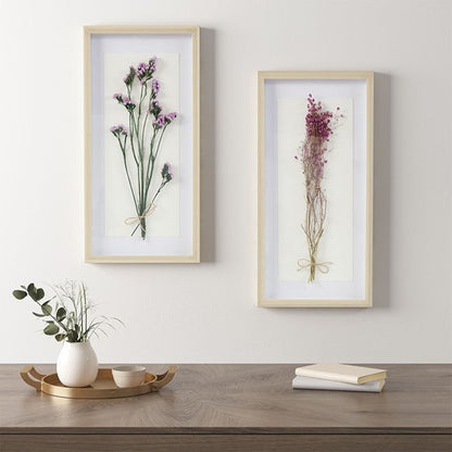 Avant Garden Dried Flower 2-piece Shadow Box Wall Decor Set