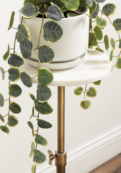 Engles Adjustable Marble Table and Plant Stand