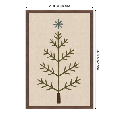 Framed Fabric Magnetic Board Scandi Tree Linen Wall Organization