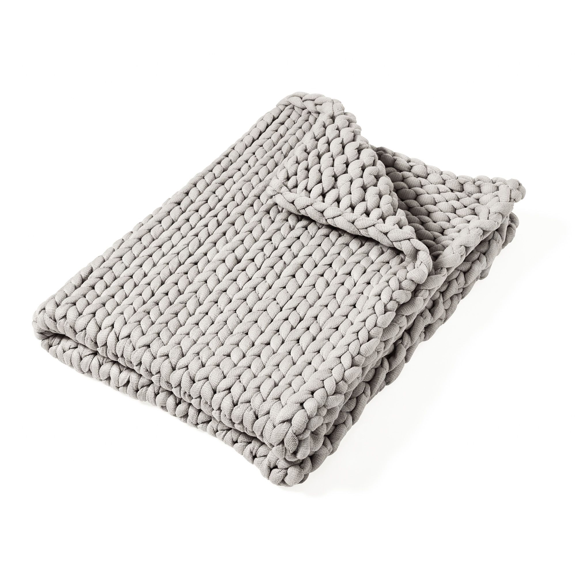 Chunky Knit Throw- Grey