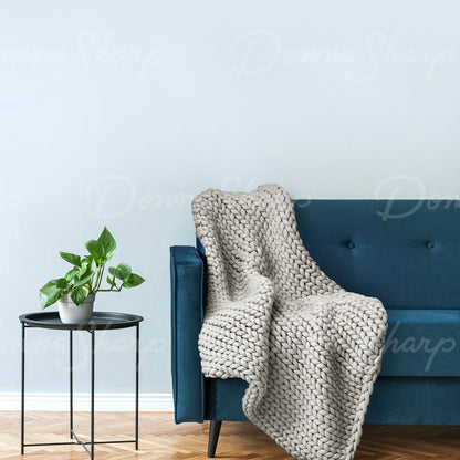 Chunky Knit Throw- Grey