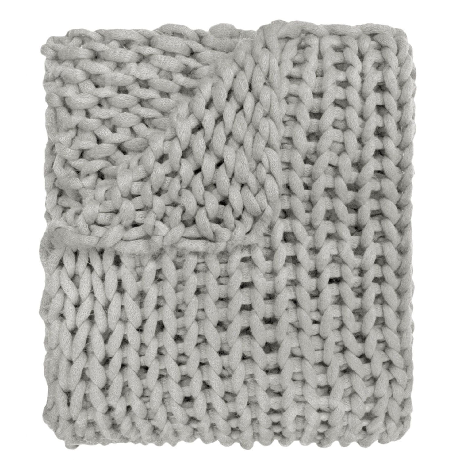 Chunky Knit Throw- Grey