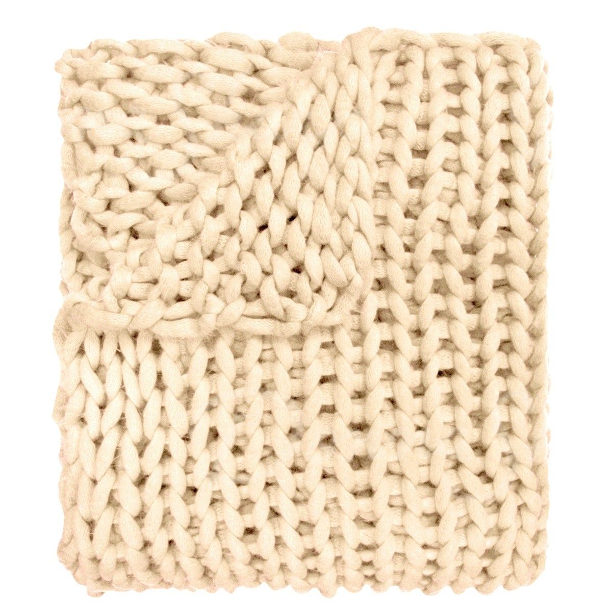 Chunky Knit Throw- Cream