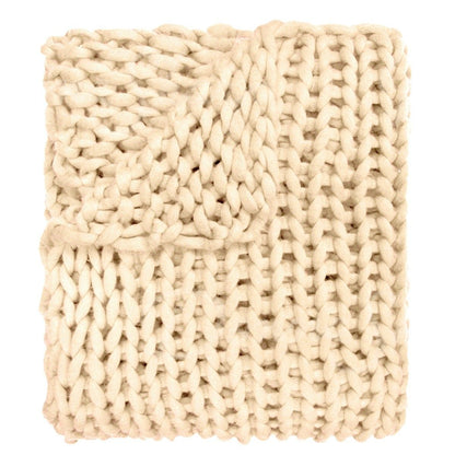Chunky Knit Throw- Cream