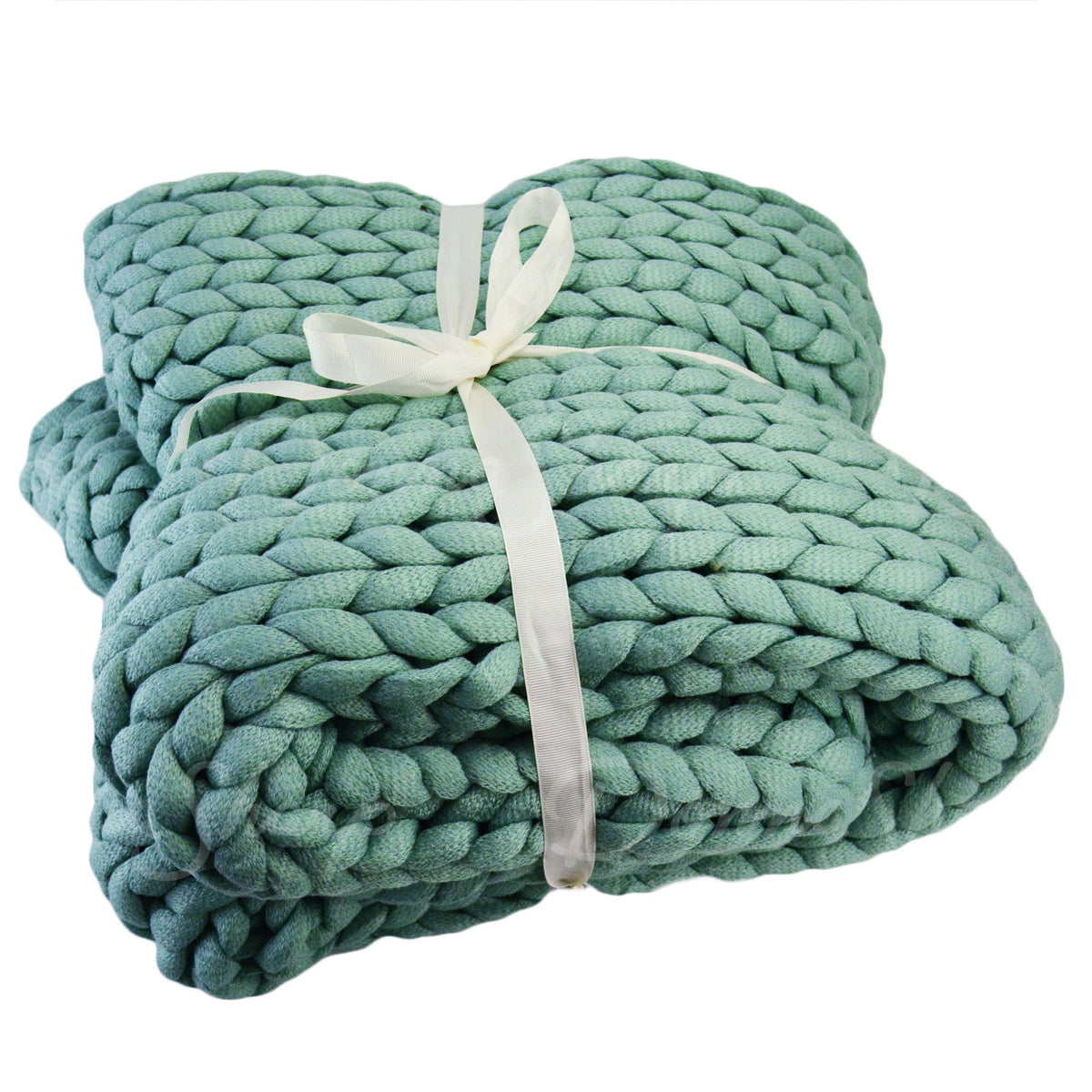 Chunky Knit Throw- Aqua