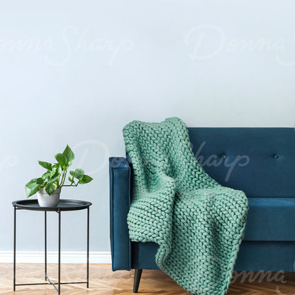 Chunky Knit Throw- Aqua
