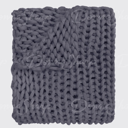 Chunky Knit Throw- Indigo