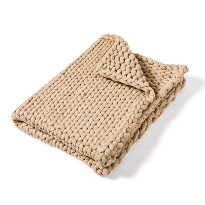 Chunky Knit Throw- Taupe