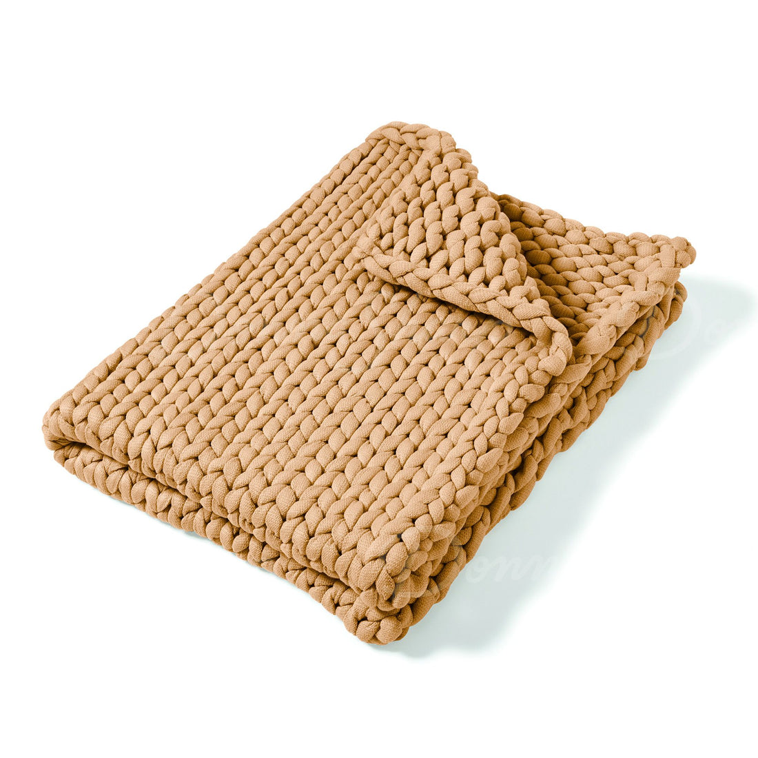 Chunky Knit Throw- Camel