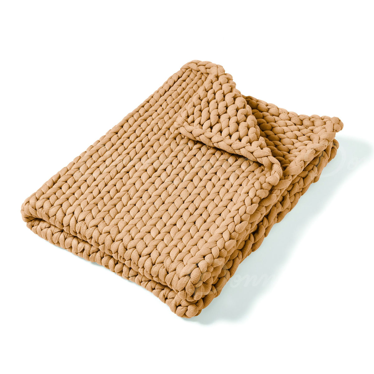 Chunky Knit Throw- Camel