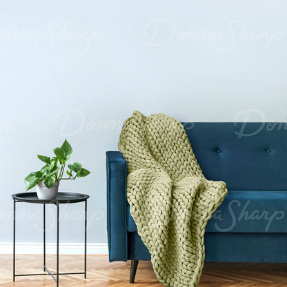 Chunky Knit Throw- Sage