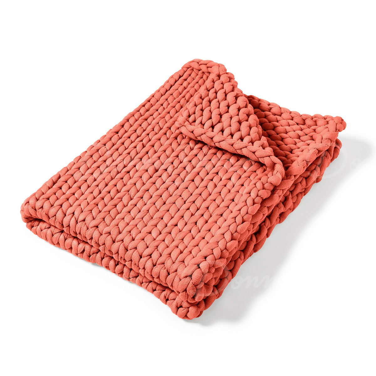 Chunky Knit Throw- Coral