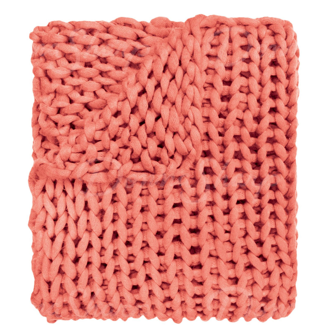 Chunky Knit Throw- Coral