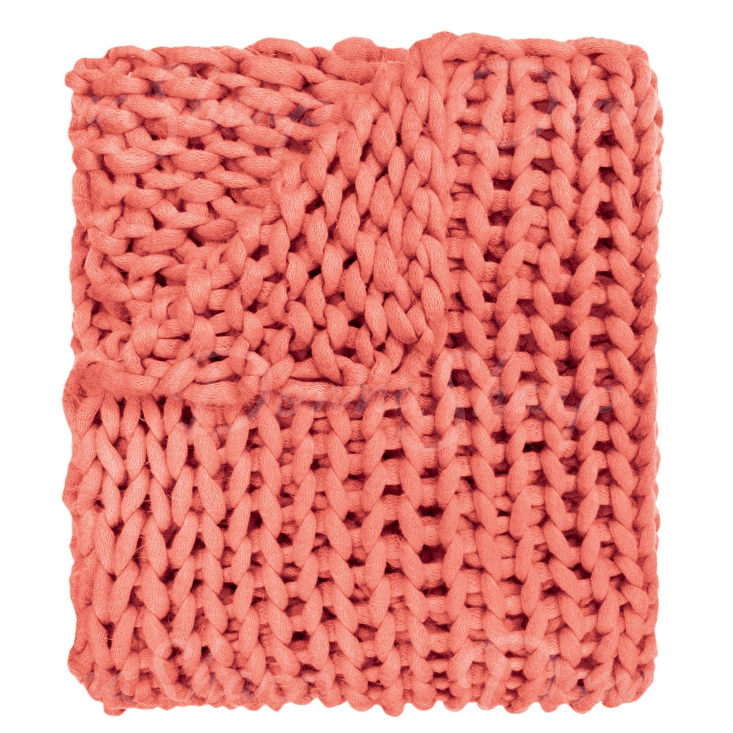 Chunky Knit Throw- Coral
