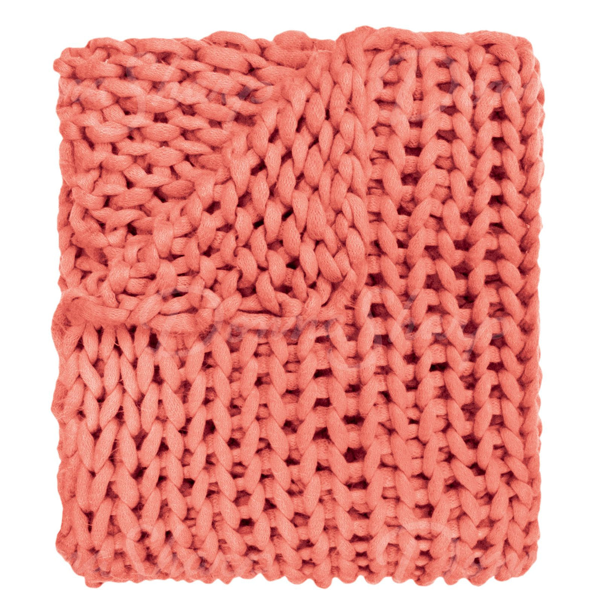Chunky Knit Throw- Coral