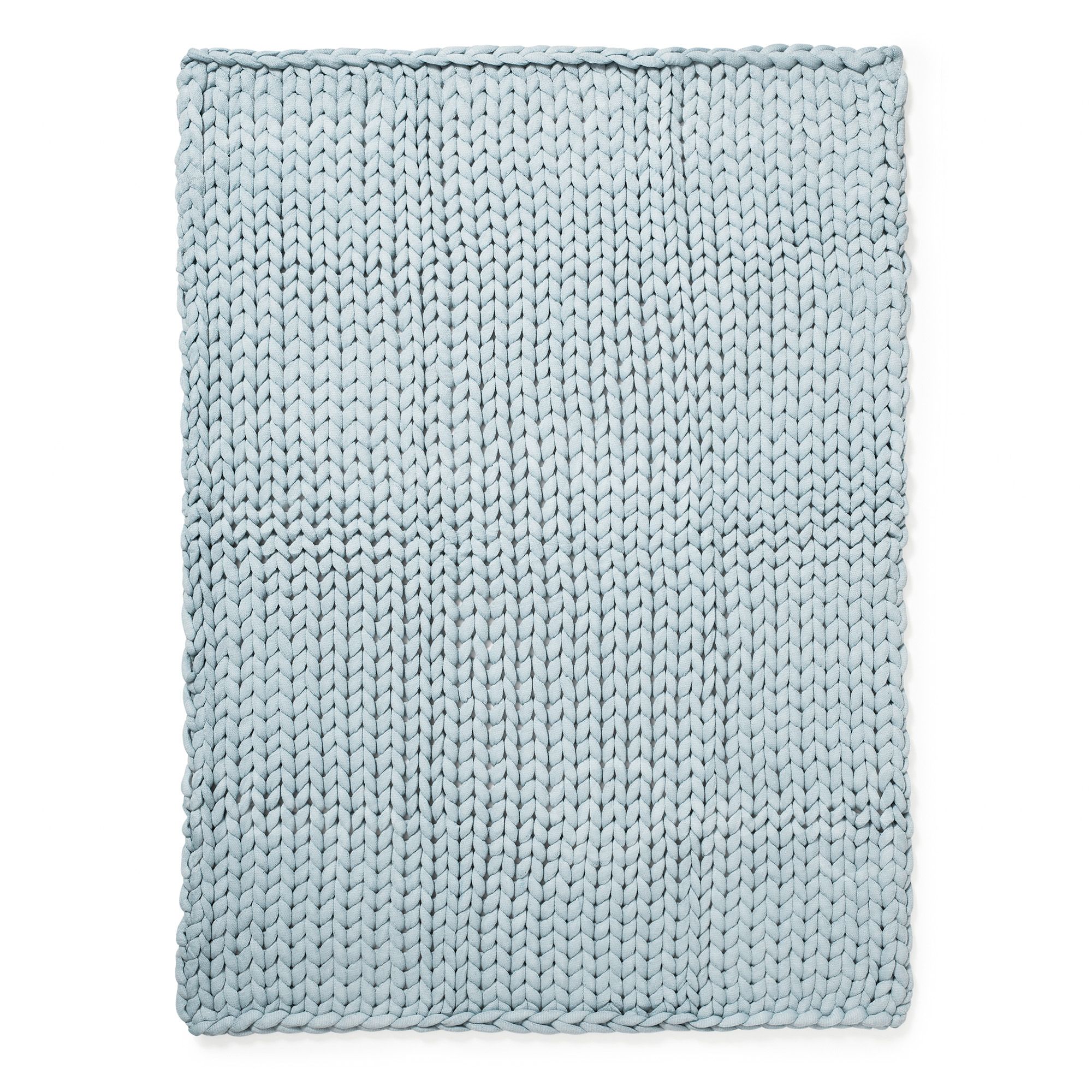 Chunky Knit Throw- Blue