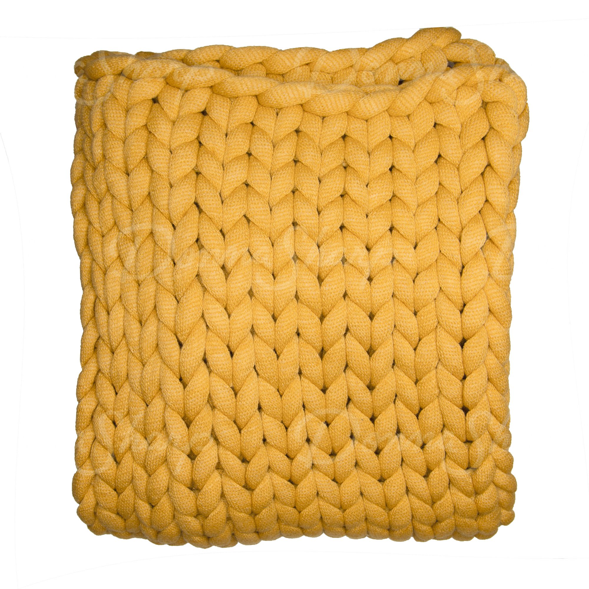 Chunky Knit Throw- Gold